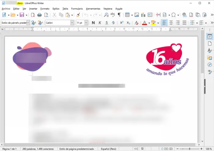 LibreOffice Writer compatible con Microsoft Word