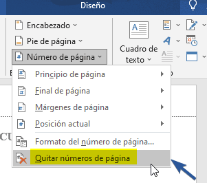 Quitar Números de Página en Word