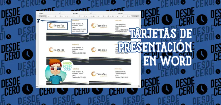 Crear Tarjetas de Presentación en Microsoft Word