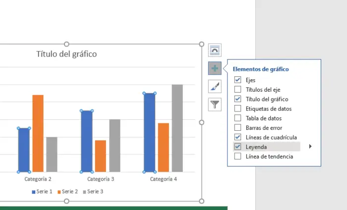 Mostrar u Ocultar Leyenda en Gráfico de Word