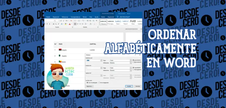 Ordenar Lista Alfabéticamente en Word