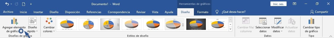 Haga clic y agregue los elementos necesarios para su grafico.