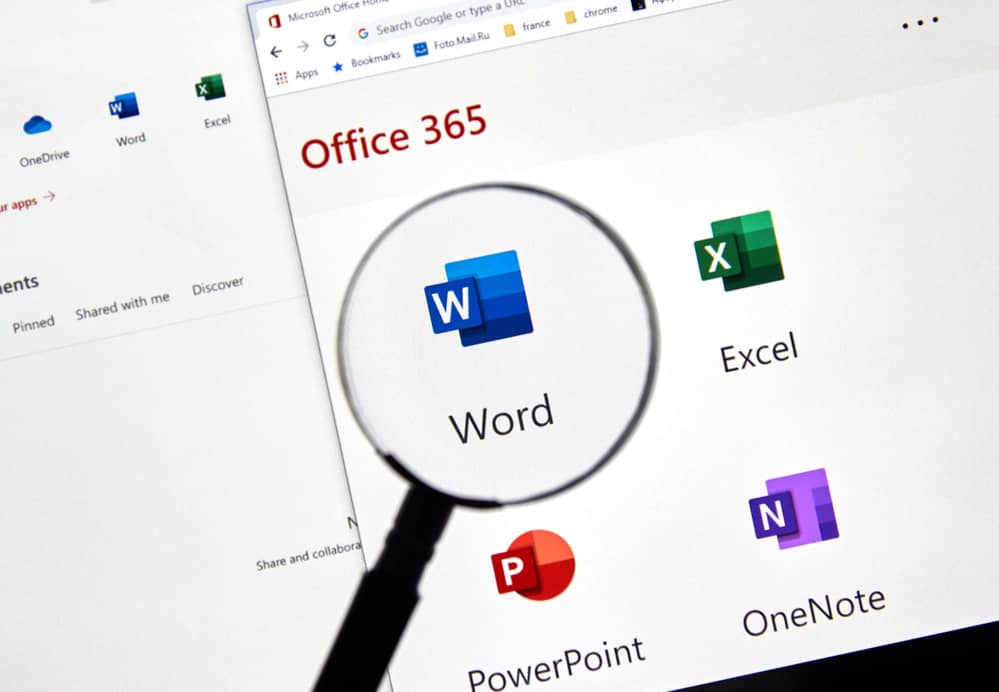 Microsoft Word dentro del paquete Microsoft Office 365