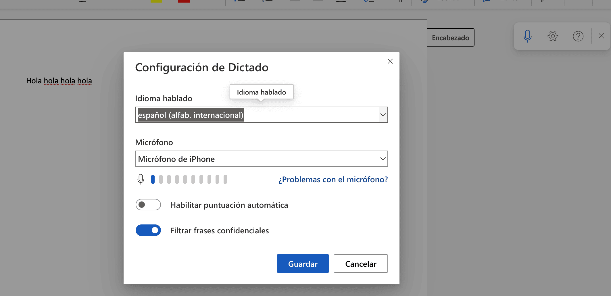 Versión gratuita Microsoft permite solo dictado en Word