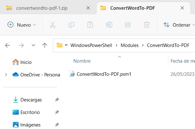 Añadir ConvertWordTo-PDF a Windows