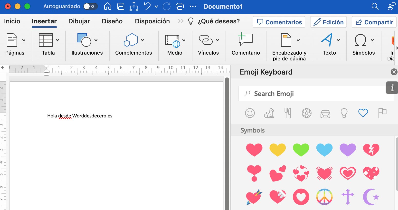 Emoji Keyboard como complemento de Word