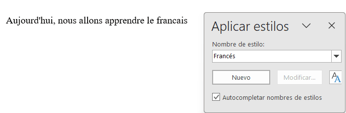 Aplicar nuevo estilo en Word