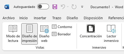 Modo Concentración de Word para Windows