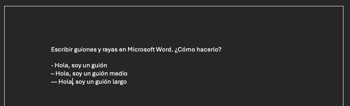 Diferencias entre guion y guion largo en Word