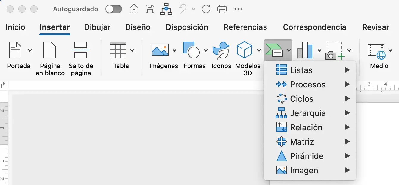 Insertar SmartArt en Word