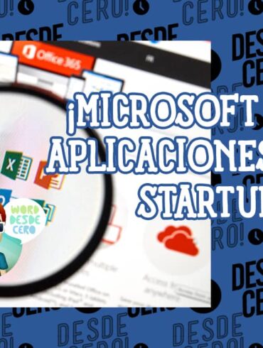 Imagen con los logotipos de Microsoft Office y el texto "¡Microsoft mejora aplicaciones Office Startup Boost!", mostrando la mejora en la velocidad de apertura.