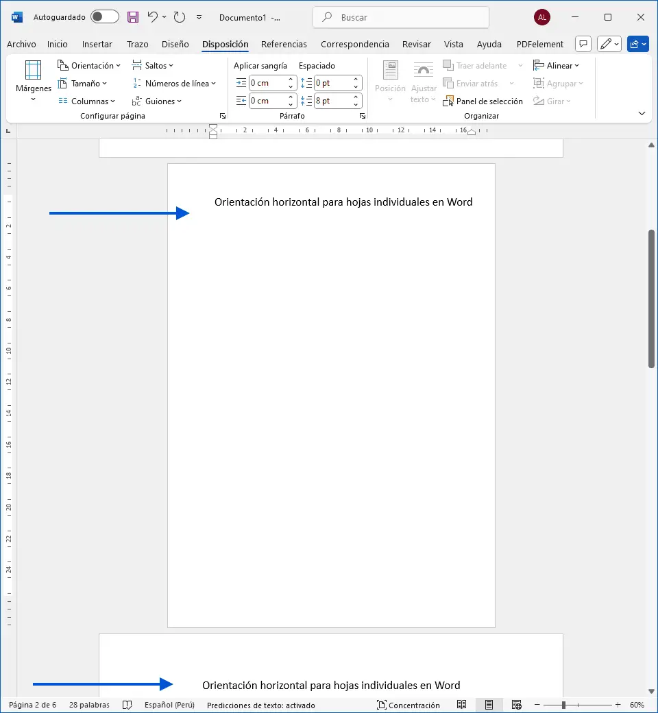 Rotar texto en Word: Guía rápida para orientar horizontalmente solo una selección de texto.